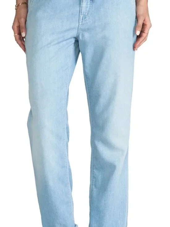 MOTHER The Lazy Daisy Drawstring High Rise Jeans- Straight Leg- Light Wash- 27 - Picture 3 of 14